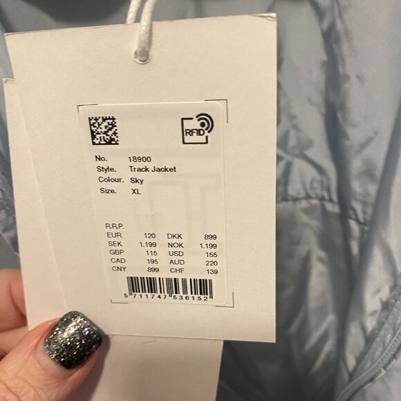 RAINS Track Jacket/Windbreaker In Silver, Size XL - Picture 6 of 6